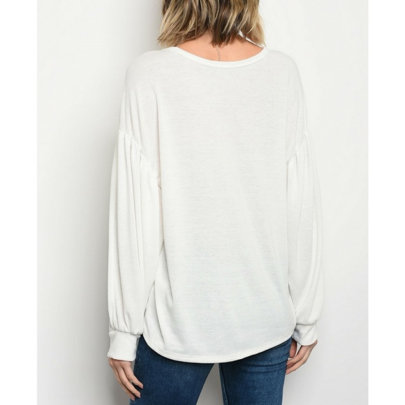 Ivory Puff Sleeve Top {Sweet Claire} - Picture 3 of 3